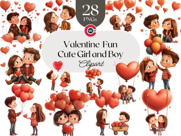 Download Cute Valentine Girl and Boy Clipart - Cute Collection
