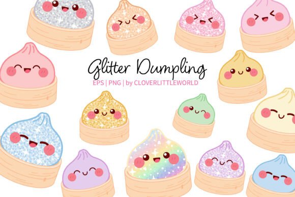 Download Cute Glitter Dumpling in Steamer Basket - Premium Resources