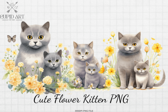 Download Cute Flower Kitten PNG - Cute Collection