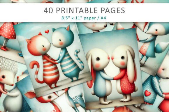 Download Cute Valentine's Animal Printable Pages - Cute Collection