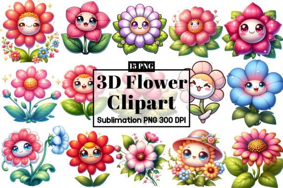 Download Cute Flower Clipart PNG Set Bundle - Cute Collection