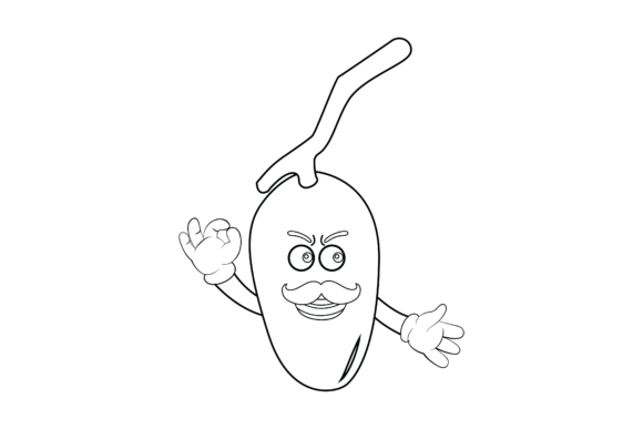 Download Kawaii Cute Fruit Dates Outline - Cute Collection
