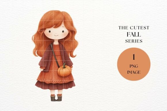 Download Cute Autumn Girl with Pumpkin Clipart - Cute Collection