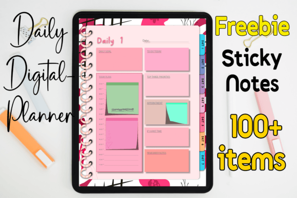Download Daily Digital Planner ,FreebieSticky100+ - Premium Resources