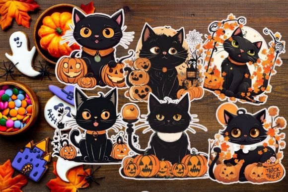 Download Halloween Fussy Cuts, Cute Cat Fussy Cat - Cute Collection