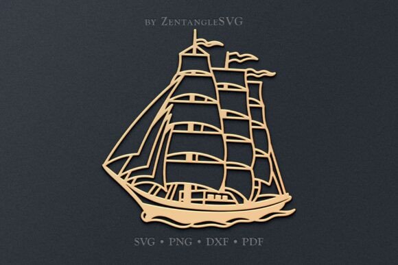 Download Sail Ship SVG Paper Cut &amp; Laser Cutting - Ship Collection