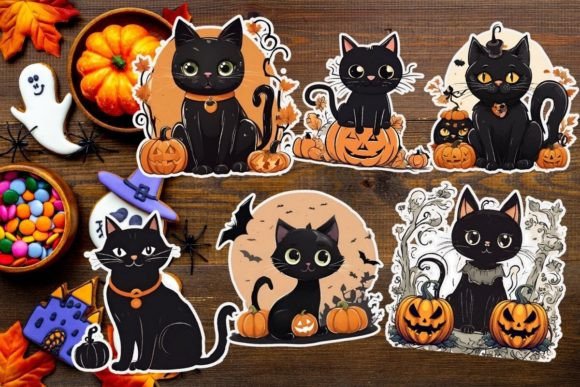 Download Halloween Fussy Cuts, Cute Cat Fussy Cat - Cute Collection