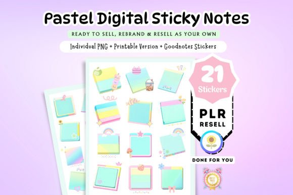 Download PLR Resell Digital Sticky Notes Pastel - Digital sticky notes Collection
