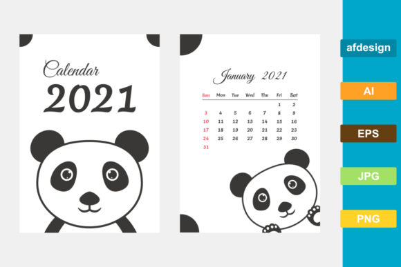 Download 2021 Calendar Cute Panda Theme - Cute Collection