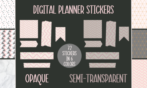 Download Pink &amp; Grey Geometric Digital Stickers - Premium Bundle
